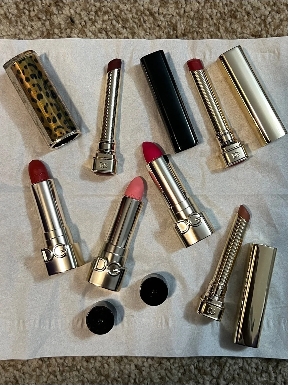 💄🐆 DOLCE & GABBANA LOT 6 Lipstick My Sculpt The One + Cap To Complete Animalier